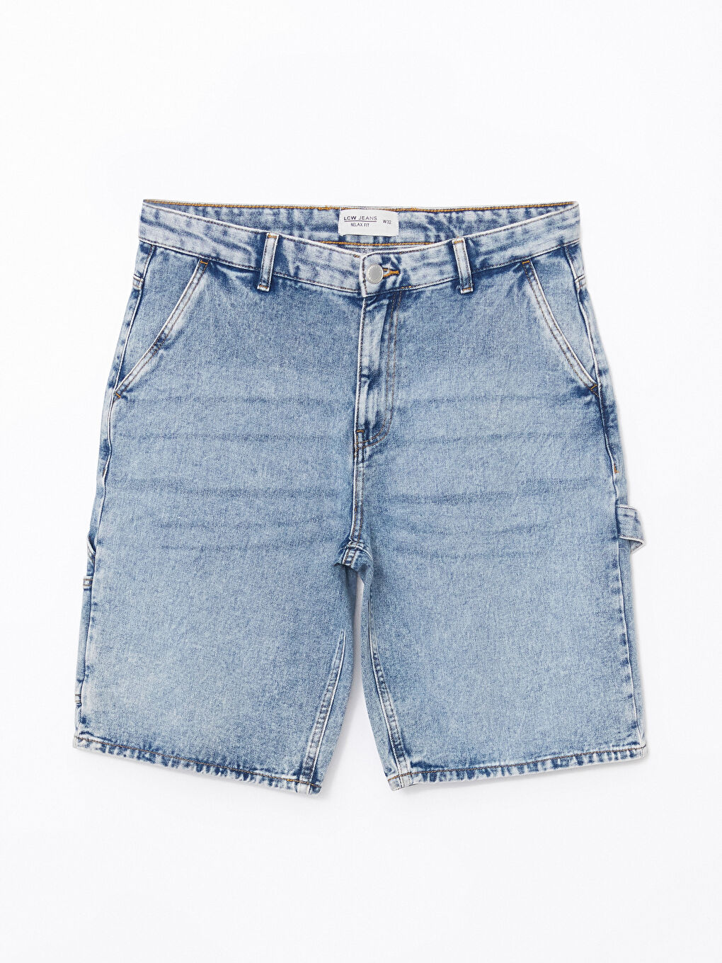 Short en Jean pour Hommes Coupe Régulière-4