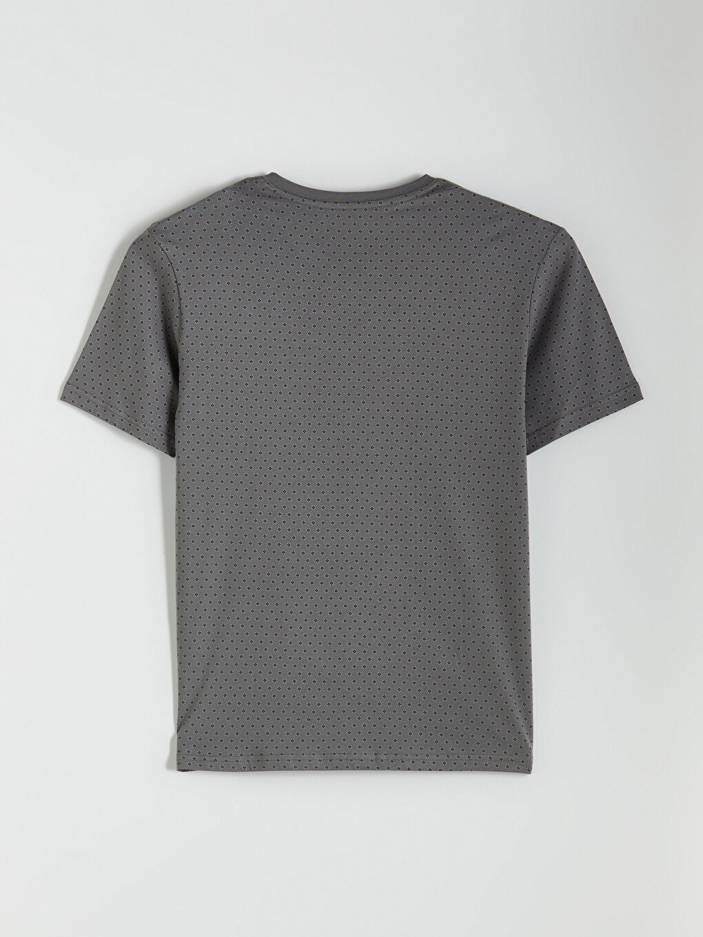 Gri V Yaka Kısa Kollu Erkek Pijama Üst-1