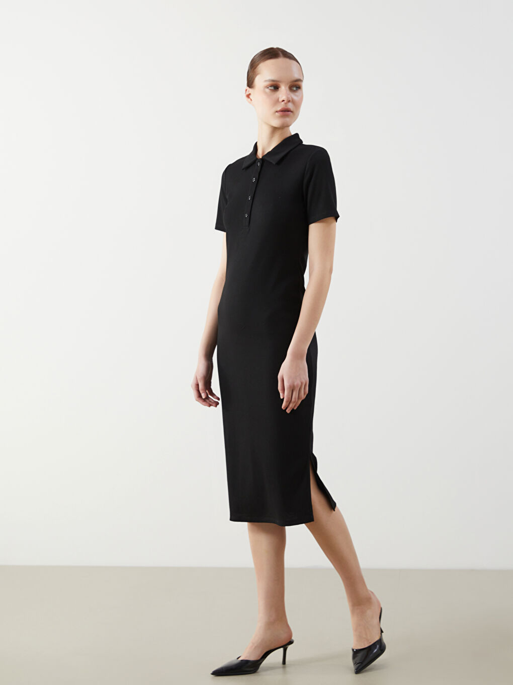 LCW Comfort Woman BLACK Dress -S5FO24Z8-CVL
