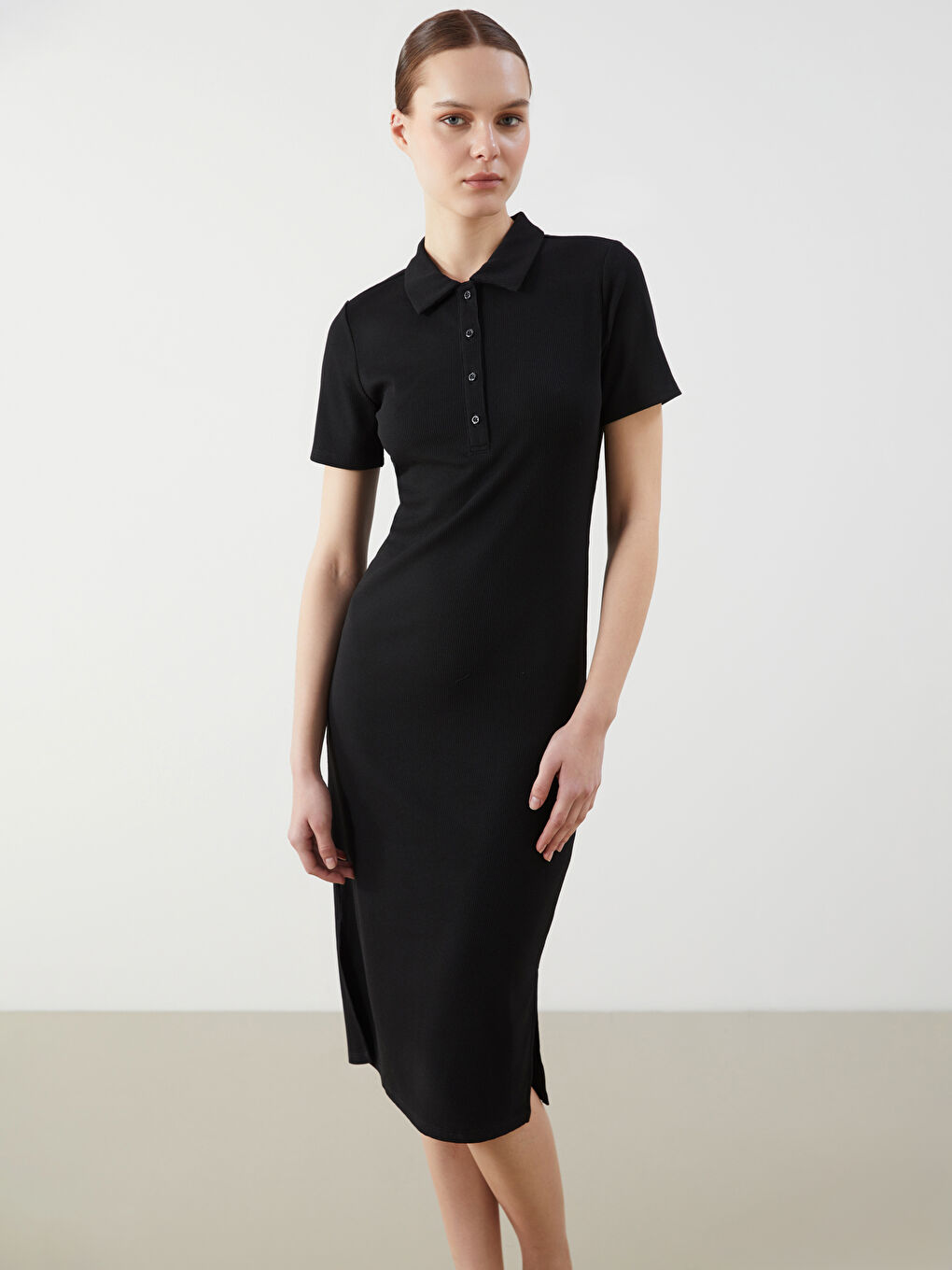 LCW Comfort Woman BLACK Dress -S5FO24Z8-CVL