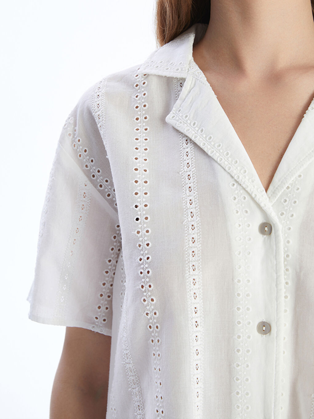 XSIDE Hole-Knitted Women's Shirt -S5FO30Z8-Q6K