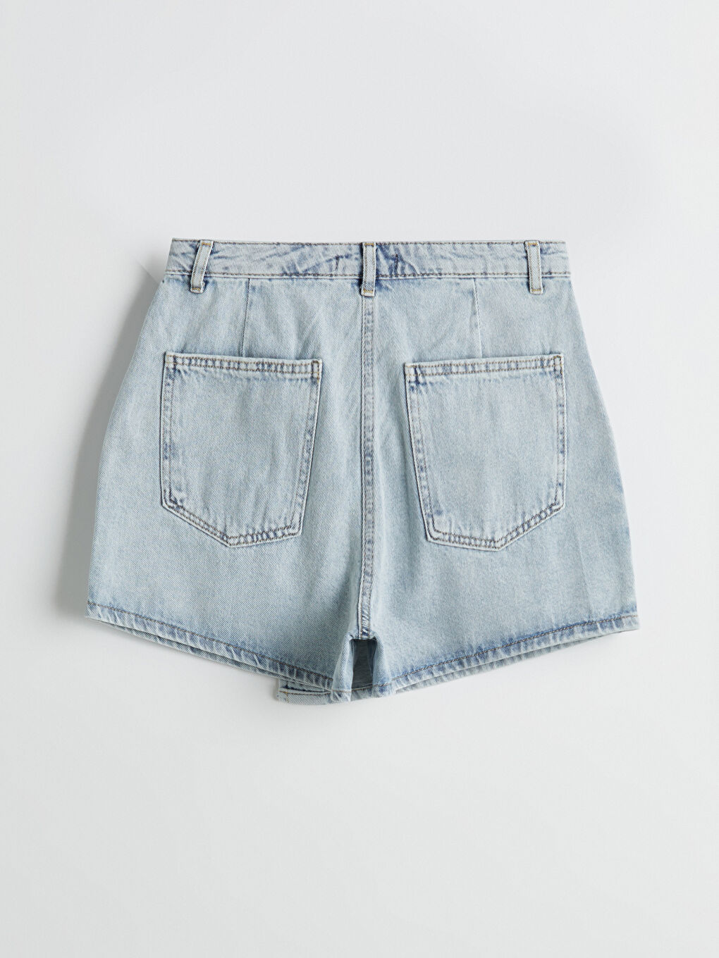 Woman BLUE Denim Overlay Shorts -S5FO37Z8-S54
