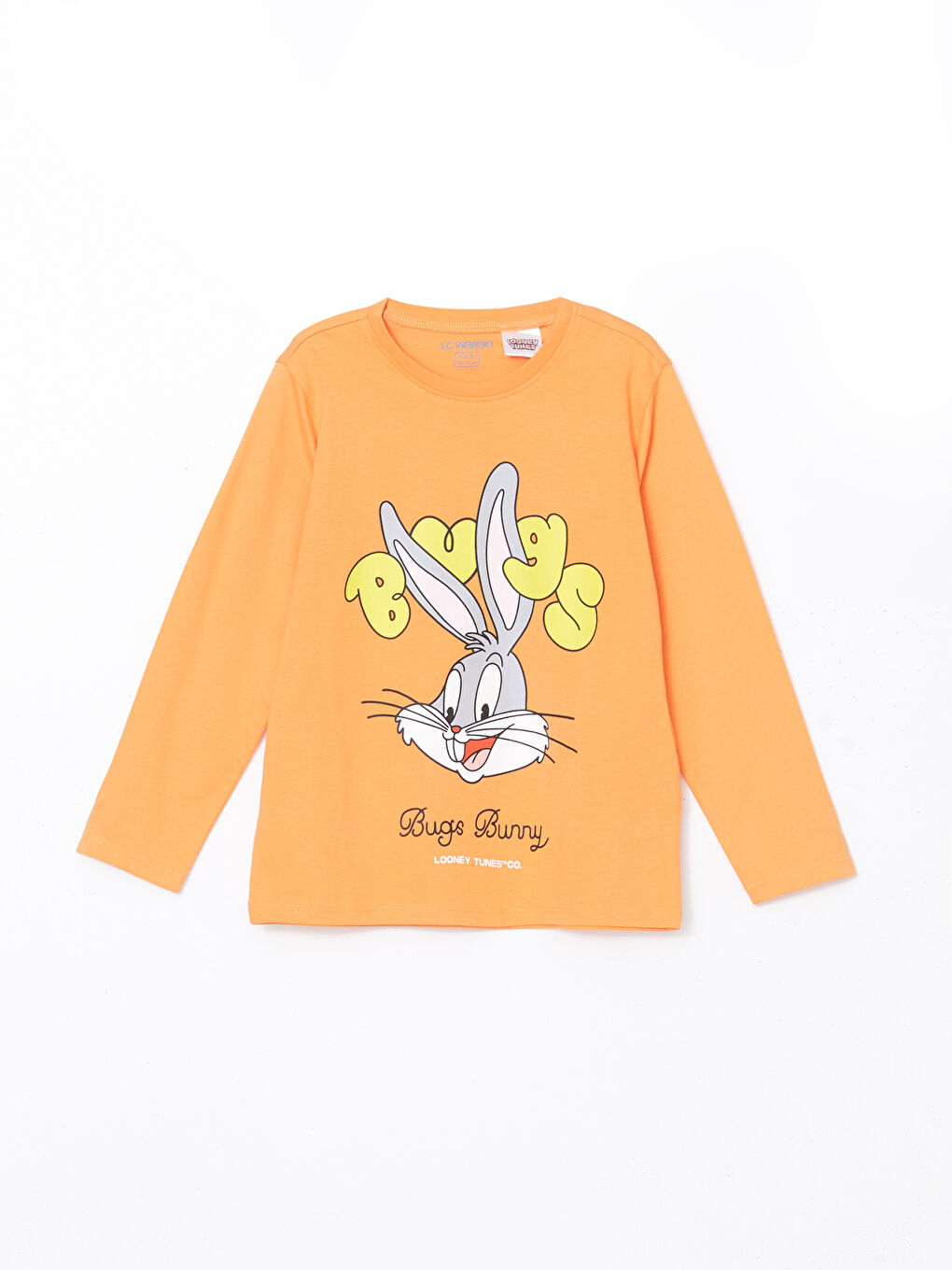 Turuncu Bugs Bunny Baskılı Erkek Çocuk Pijama Üst