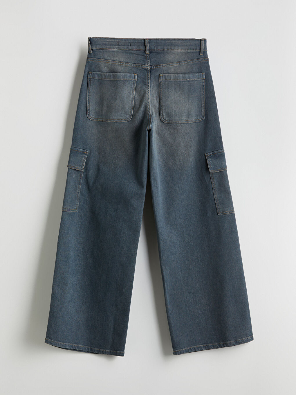 Wideleg Women's Cargo Jeans-5