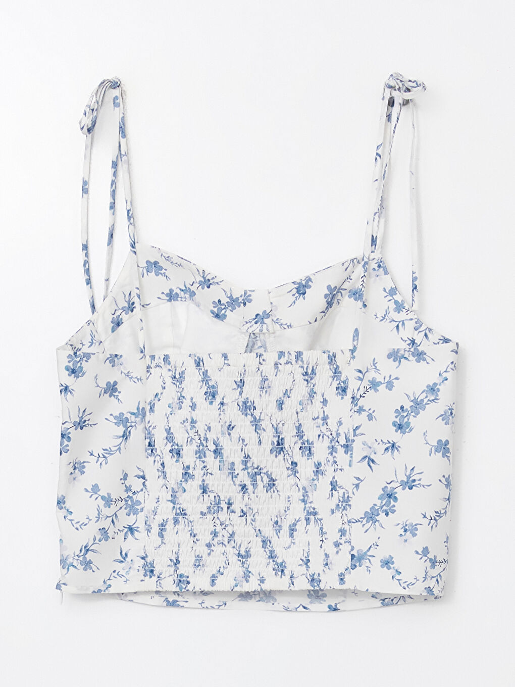 Sweetheart Neck Floral Strappy Poplin Women's Crop Top -S5FP23Z8-Q6K