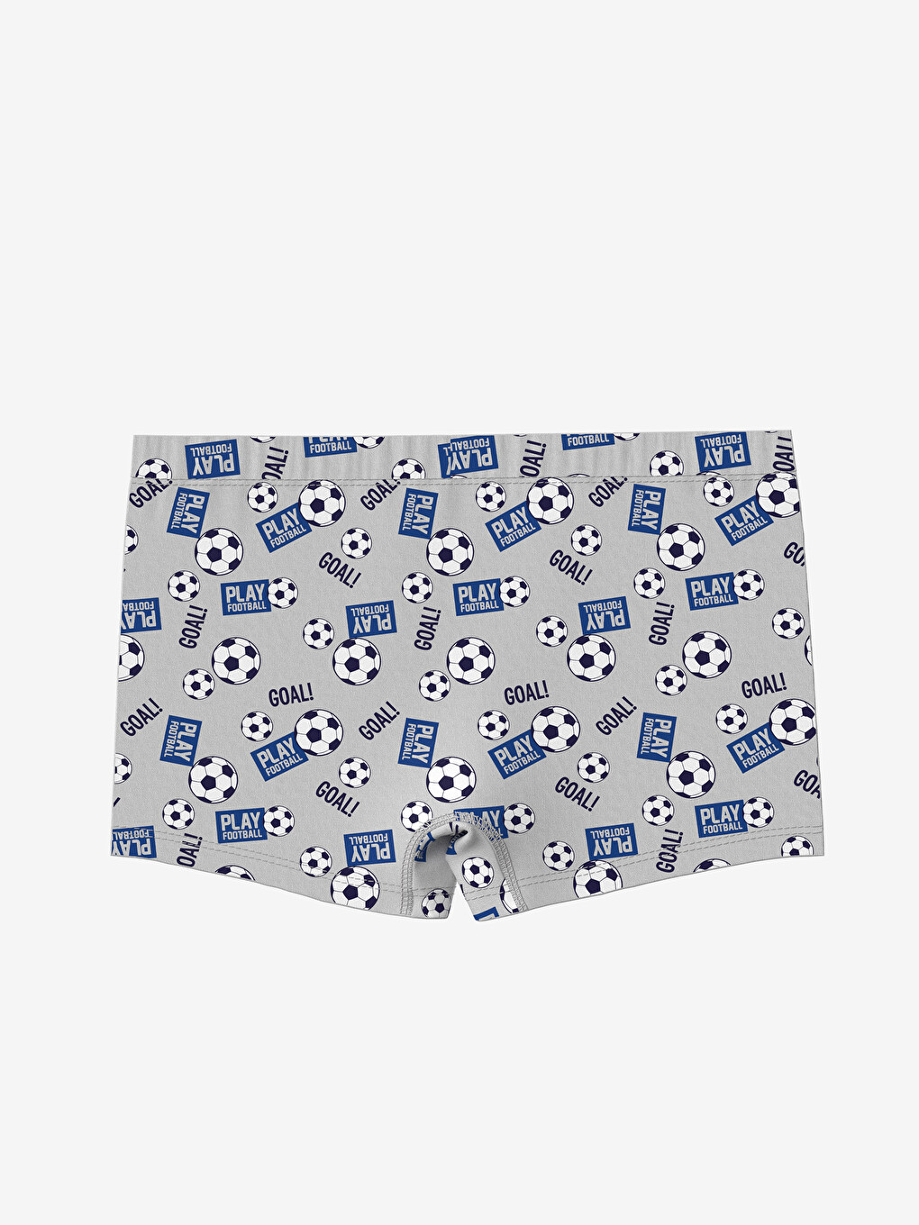 Gri Erkek Çocuk Futbol Baskılı Boxer-1