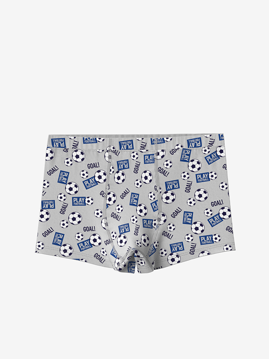 Gri Erkek Çocuk Futbol Baskılı Boxer