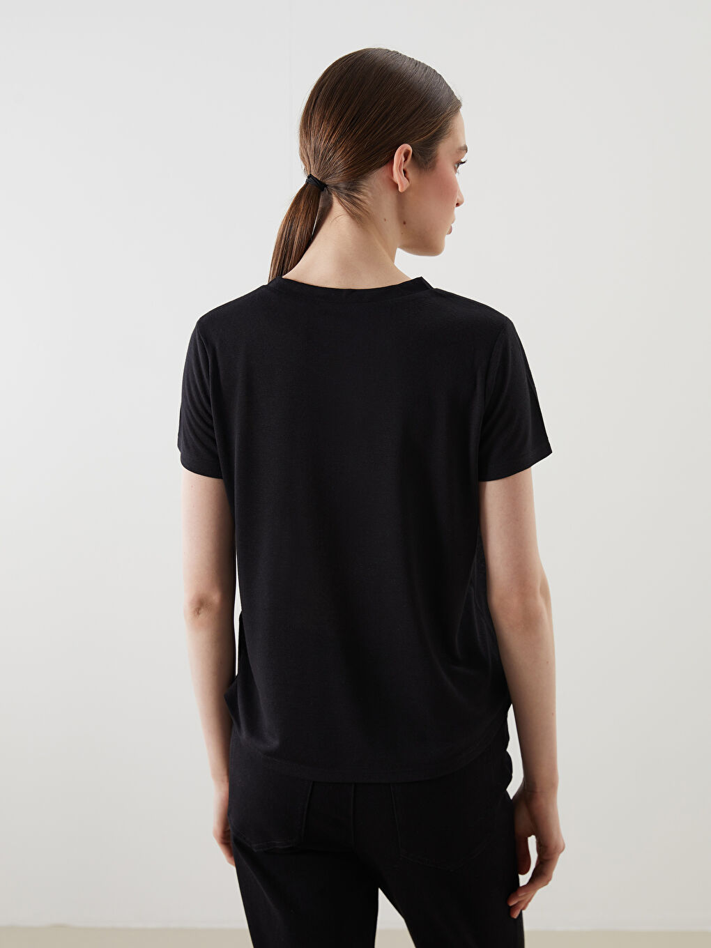 LCWAIKIKI Classic Woman BLACK T-Shirt -S5FP52Z8-CVL