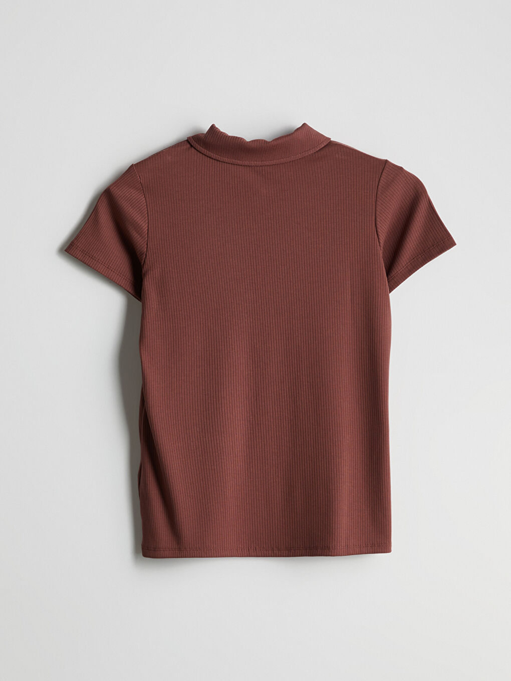 Polo Neck Textured Women'S T-Shirt -S5FP56Z8-H8B