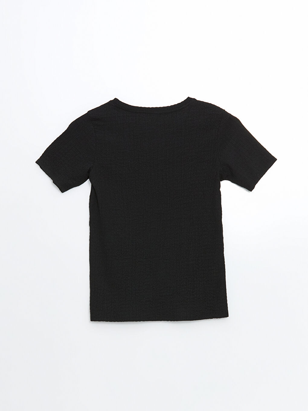 V Neck Textured Women's T-Shirt -S5FP60Z8-CVL