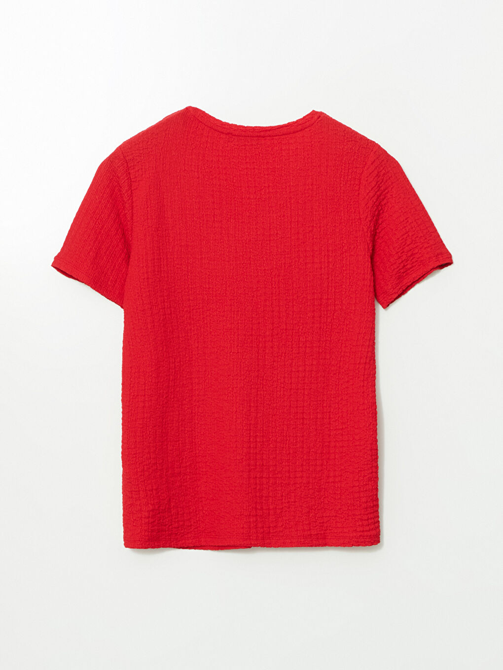 LCWAIKIKI Classic V-Neck Textured Women's T-Shirt -S5FP60Z8-HNK