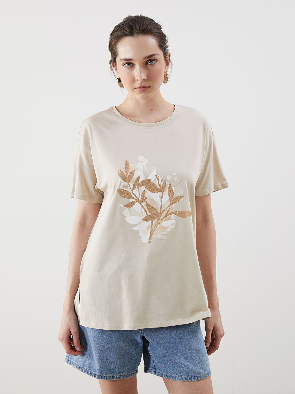 Crew Neck Floral Women's T-Shirt -S5FP63Z8-G7K