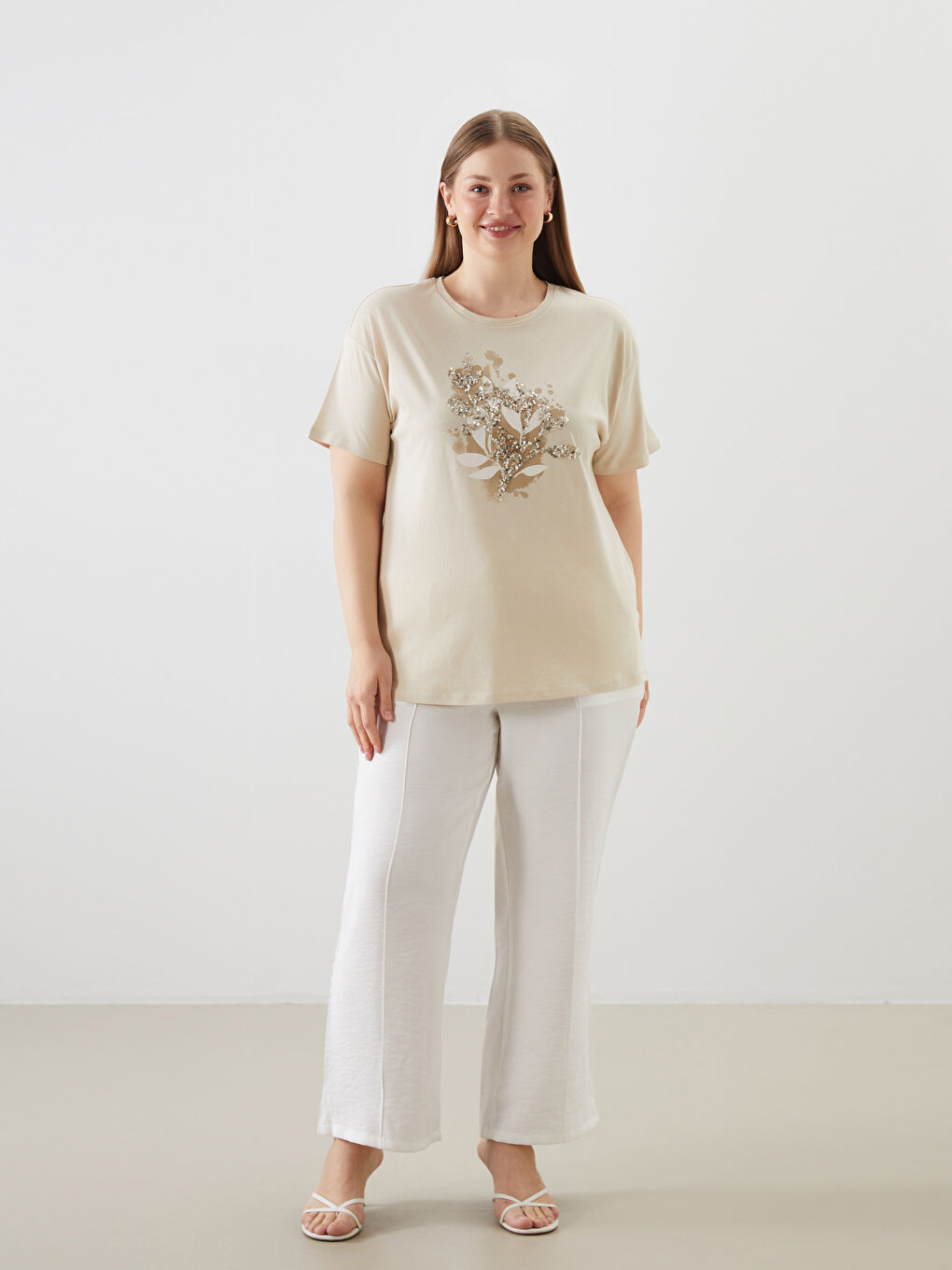 Crew Neck Floral Women's T-Shirt -S5FP63Z8-G7K