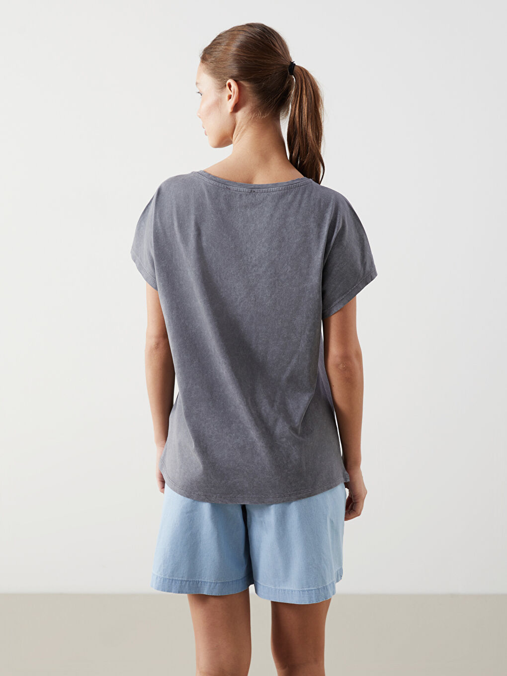 Crew Neck Floral Women's T-Shirt -S5FP75Z8-HGL
