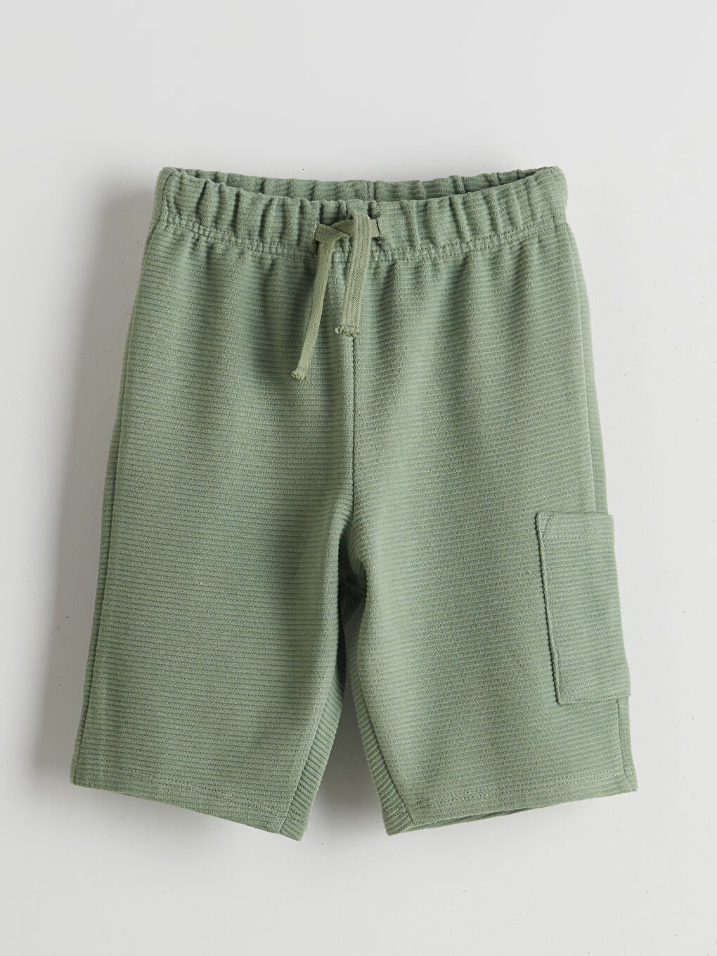 Yeşil Beli Lastikli Basic Erkek Çocuk Şort