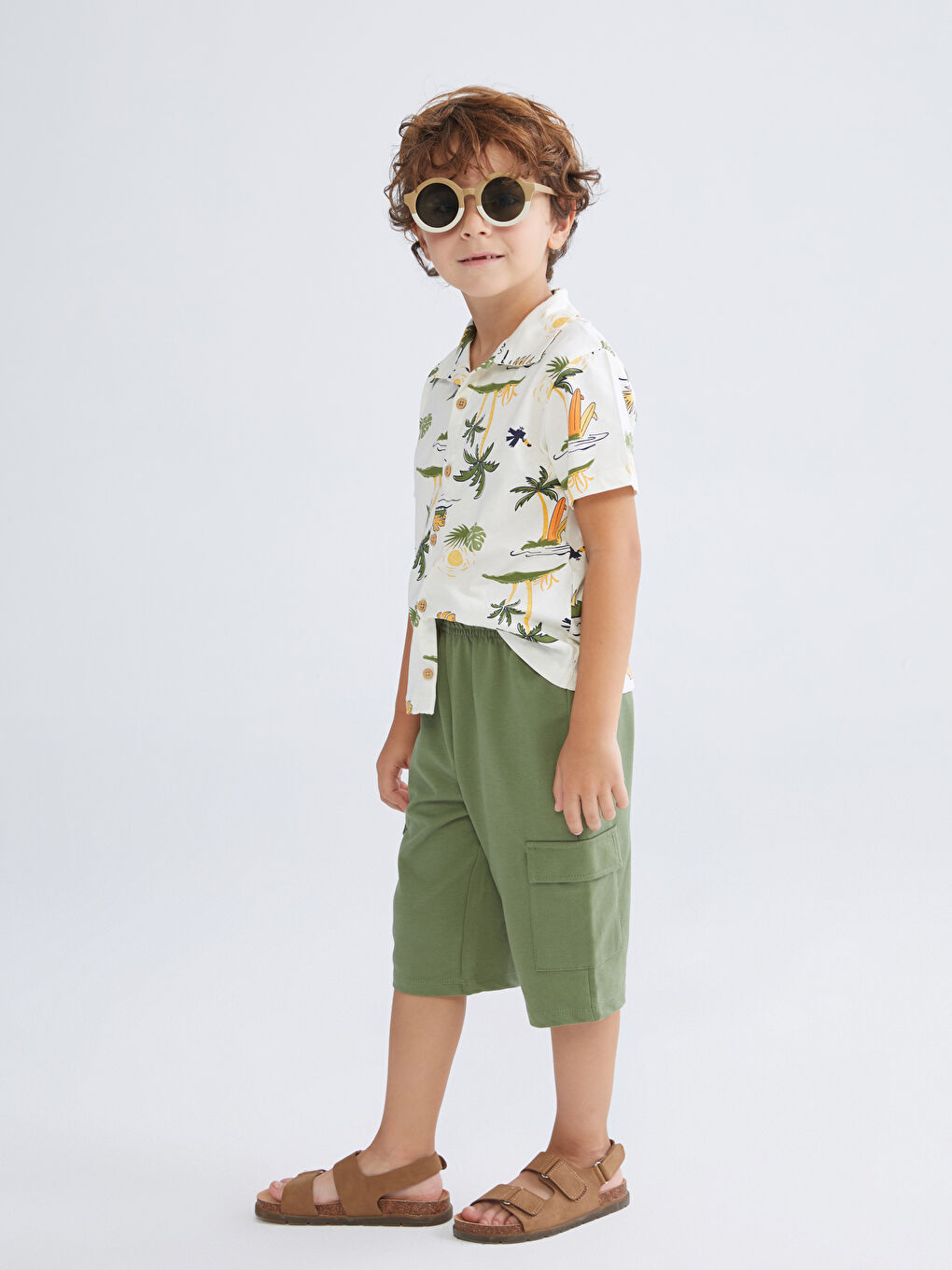 Printed Boys' Shirt and Shorts 2 Pack-1