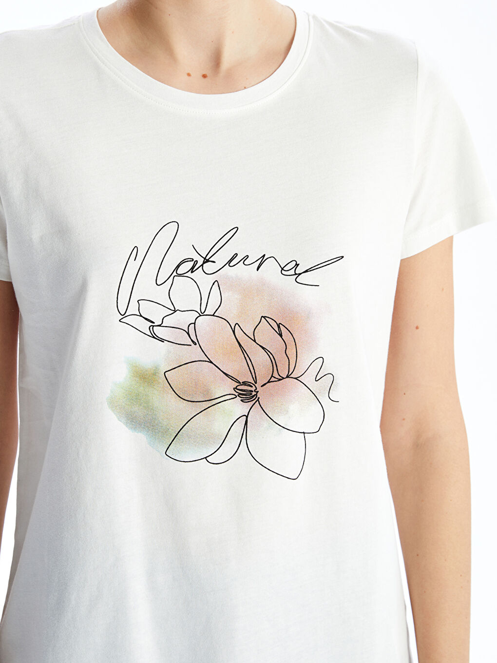 Crew Neck Printed Women's T-shirt -S5FQ09Z8-R9J