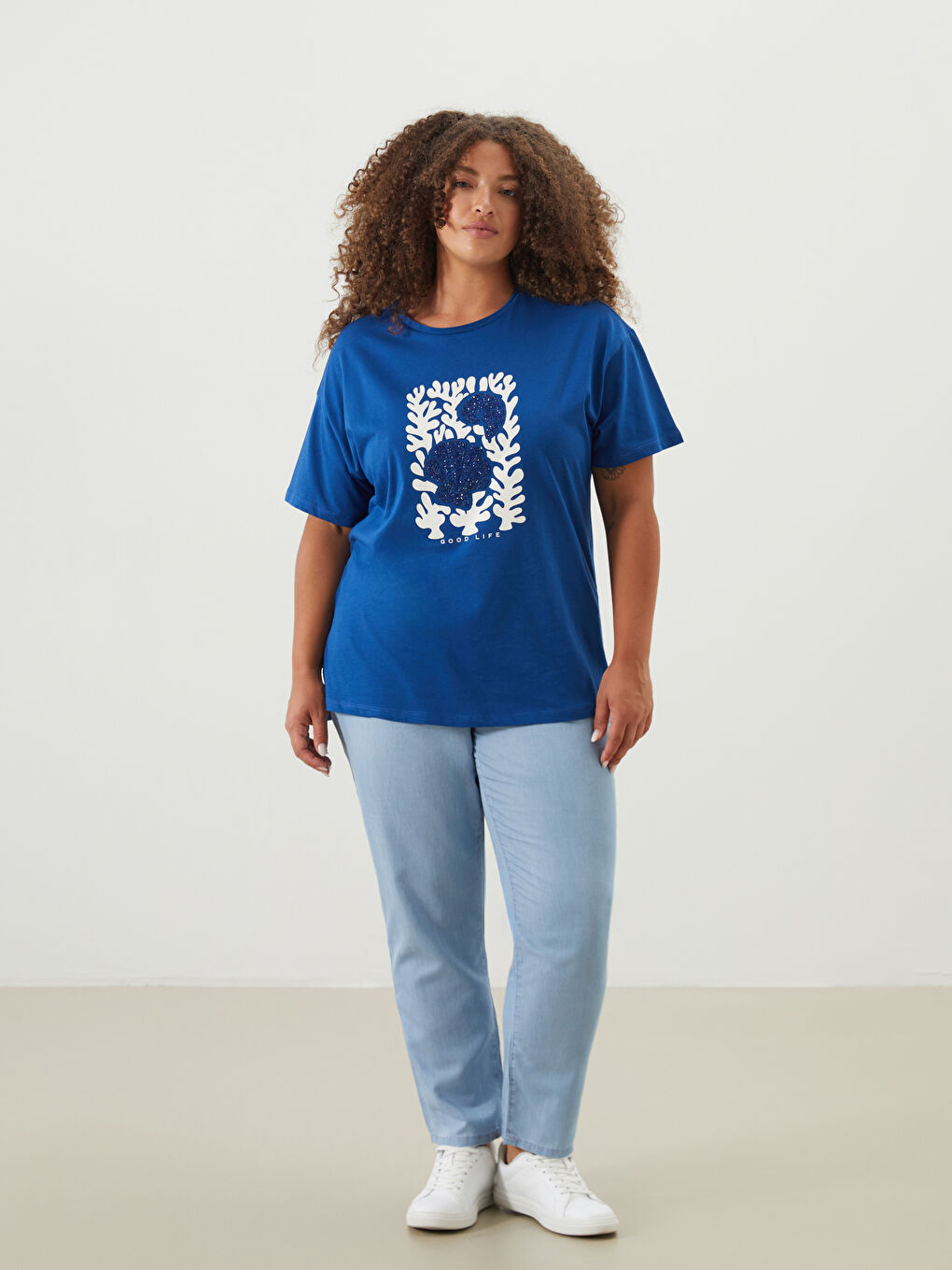 LCWAIKIKI Classic Crew Neck Printed Women's T-Shirt -S5FQ18Z8-HPQ