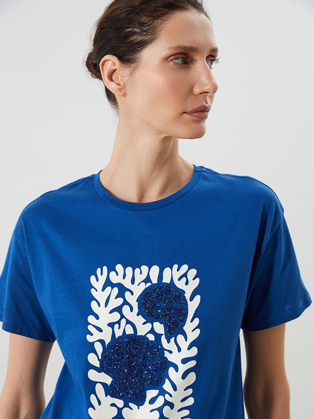 LCWAIKIKI Classic Crew Neck Printed Women's T-Shirt -S5FQ18Z8-HPQ