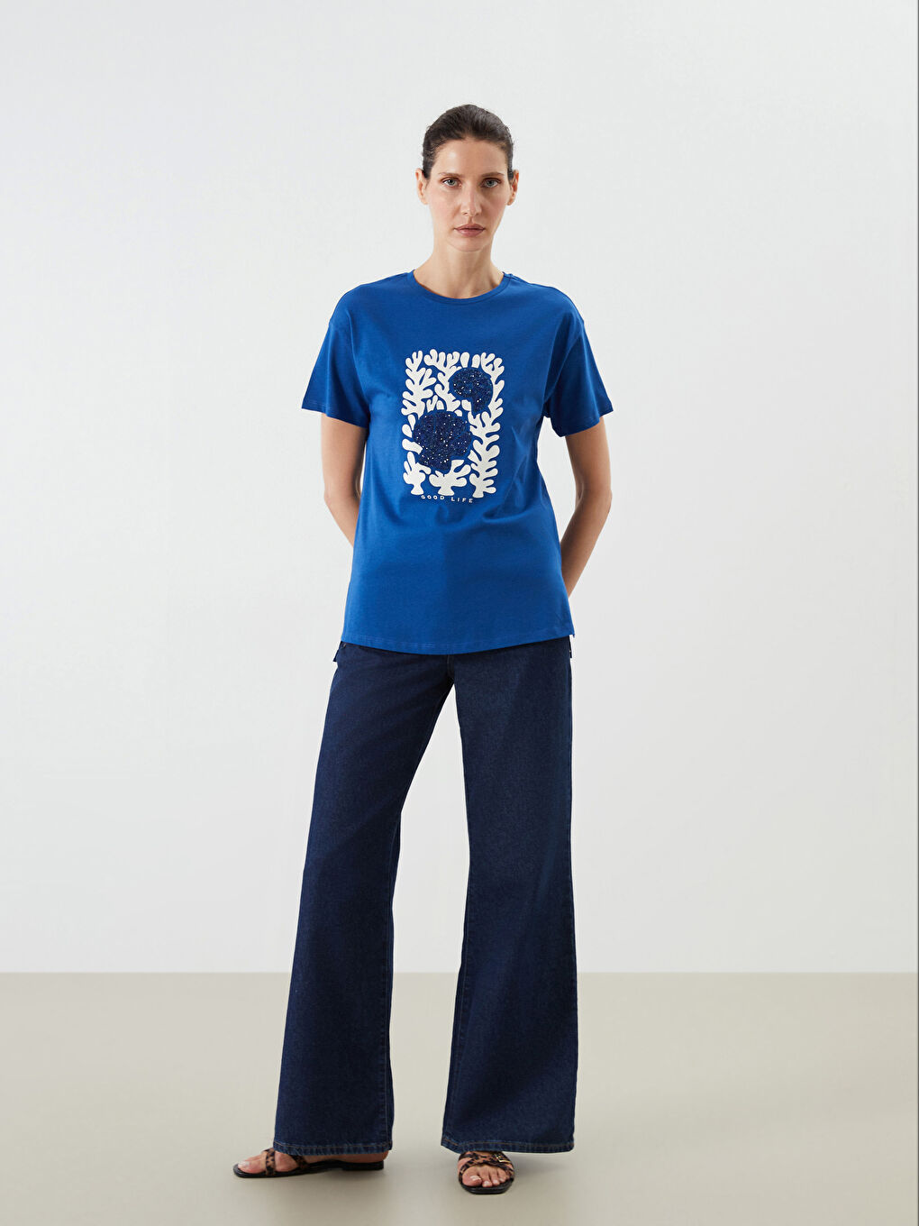 LCWAIKIKI Classic Crew Neck Printed Women's T-Shirt -S5FQ18Z8-HPQ