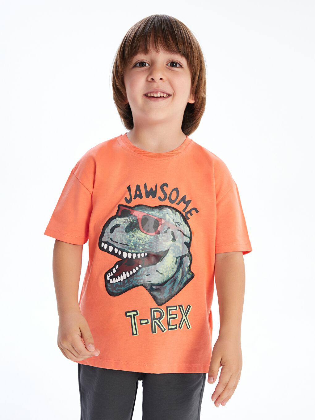 LCW Kids تی‌شه‌رت و شۆرت چاپی دایناسۆر بۆ کوڕان 2 پەک -S5FQ66Z1-GJS