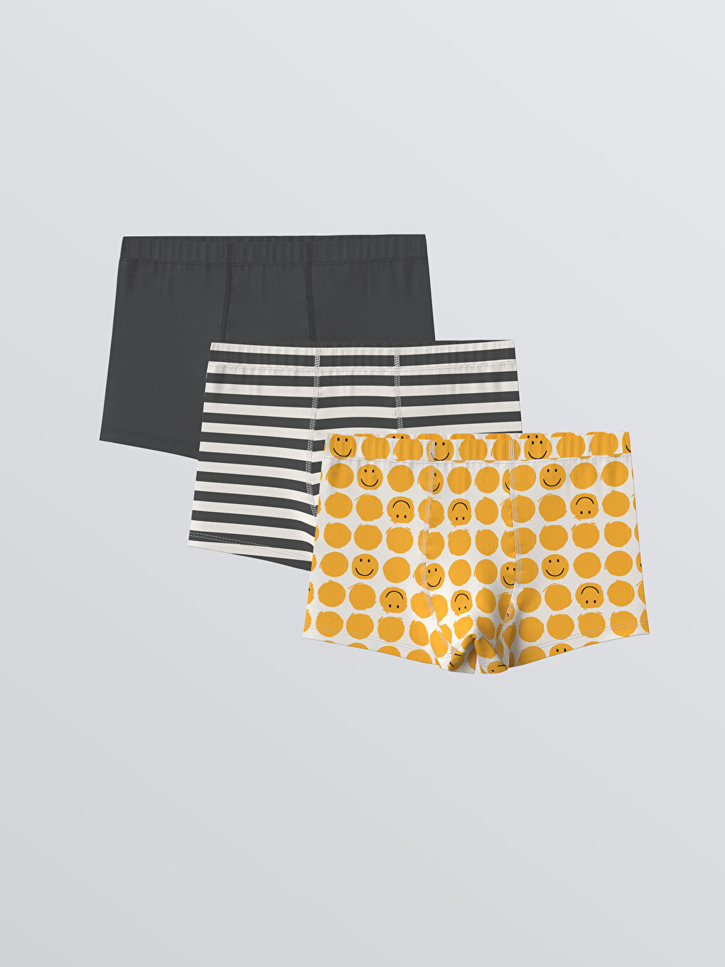 LCW Kids Gri Baskılı Erkek Çocuk Boxer 3'lü
