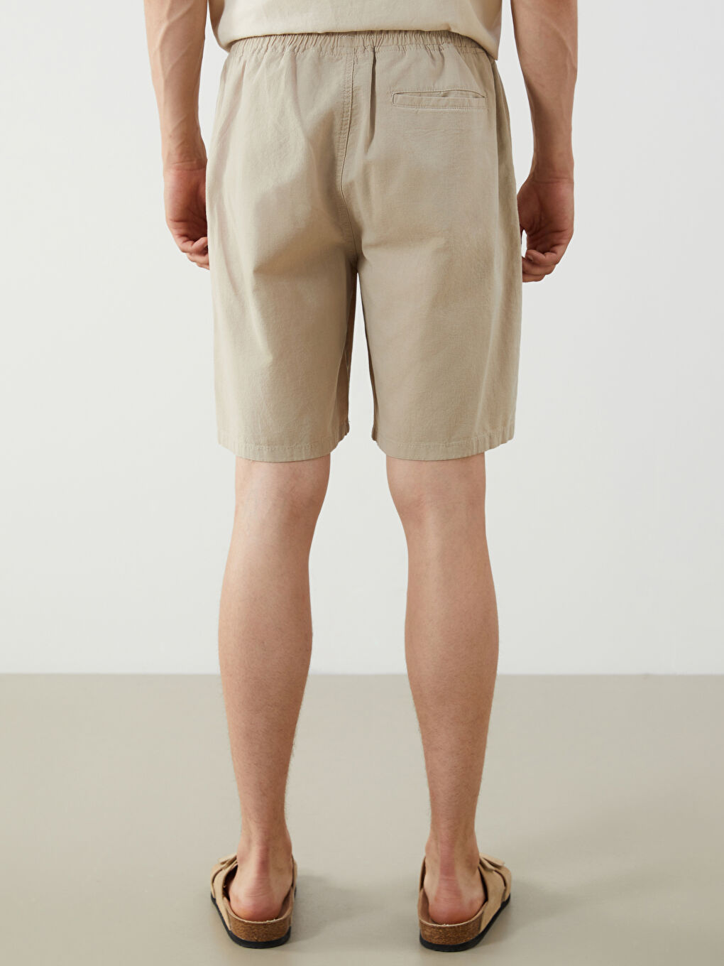 Relaxed Fit Linen Blend Men's Shorts -S5FQ93Z8-QYX