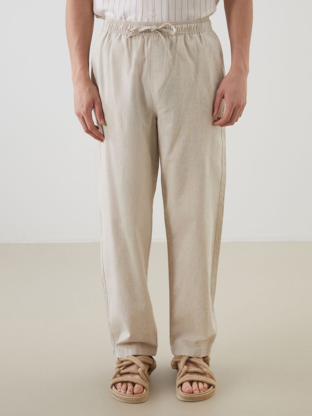XSIDE Muške pantalone opuštenog kroja od mešavine lana -S5FQ94Z8-L8Q