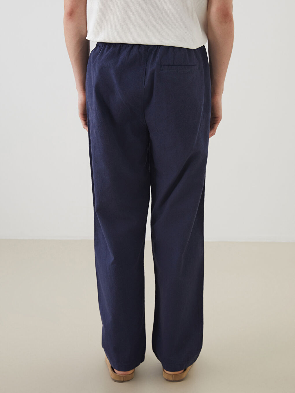 Relaxed Fit Linen Blend Men's Trousers -S5FQ94Z8-Z46