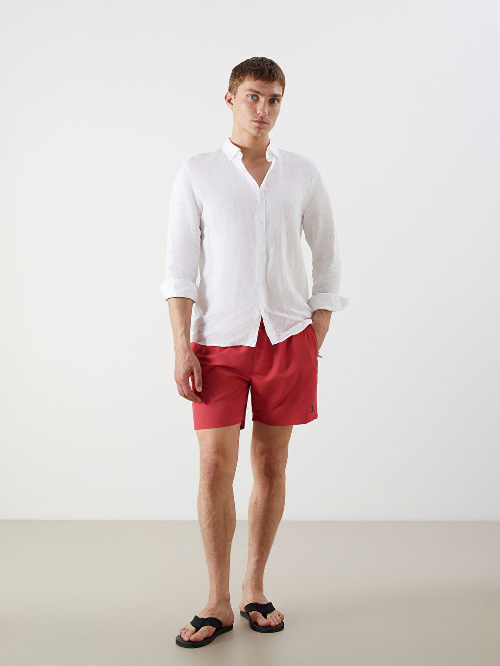 Short Length Basic Men's Swimming Shorts -S5FR02Z8-GUG