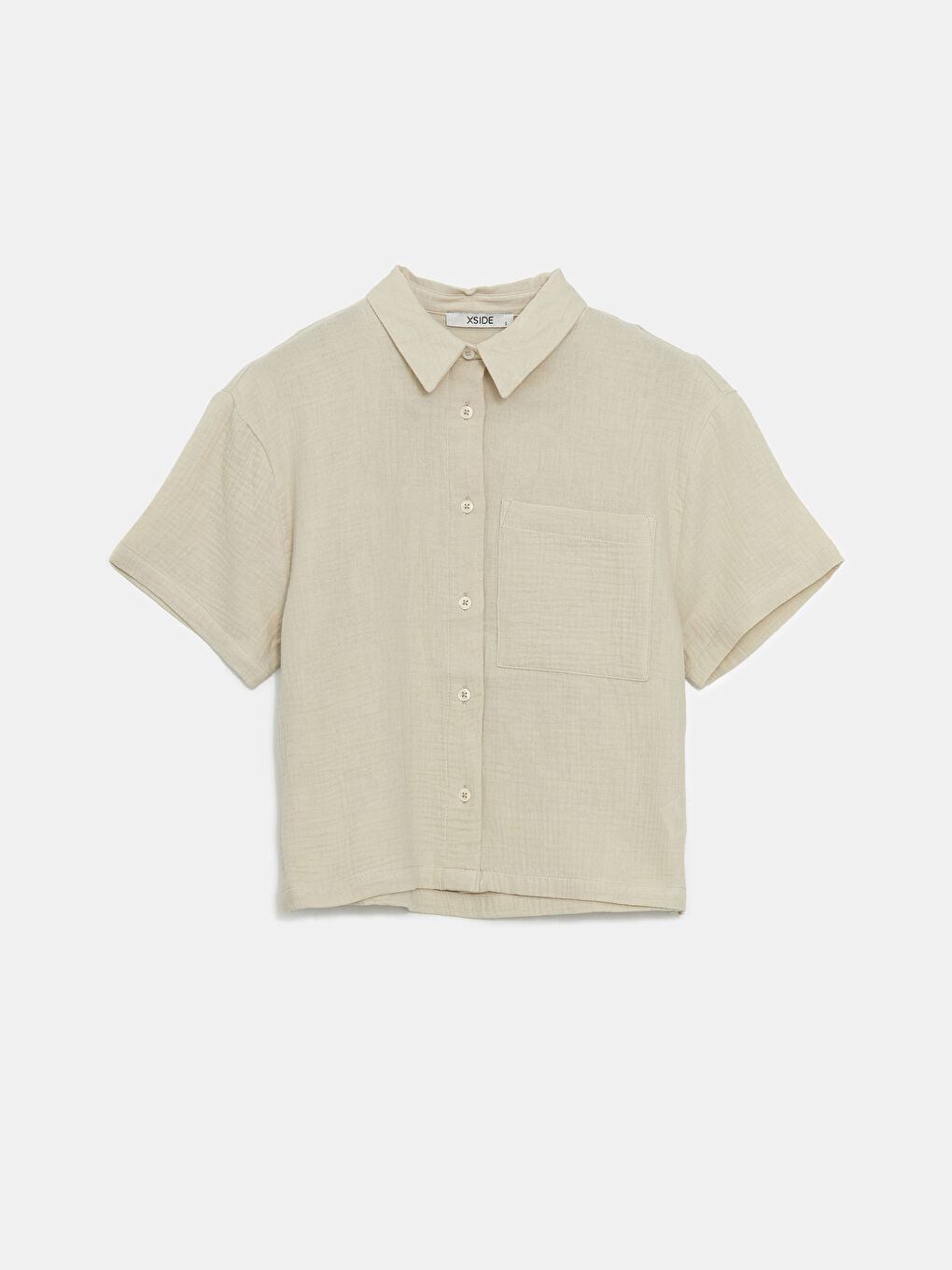Regular Fit Women's Muslin Shirt with Pocket -S5FR81Z8-YB2