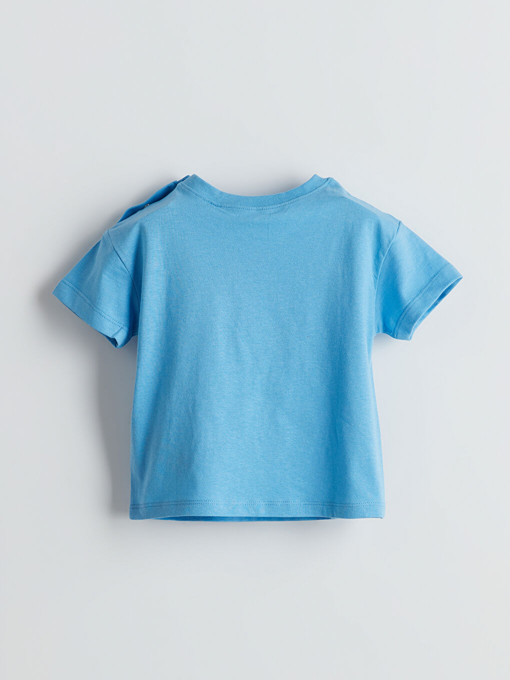 Mavi Bisiklet Yaka Baskılı Erkek Bebek Tişört-1