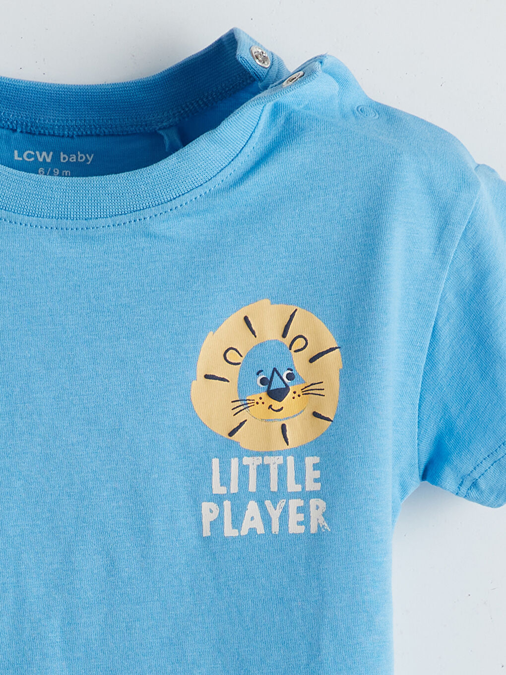 Mavi Bisiklet Yaka Baskılı Erkek Bebek Tişört-2