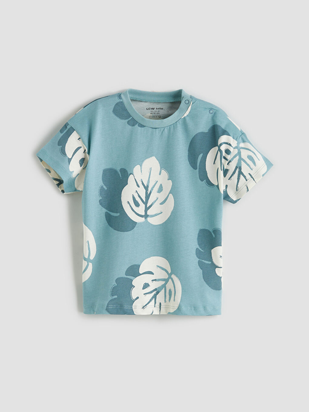 Mavi Baskılı Erkek Bebek Şort ve Tişört-1