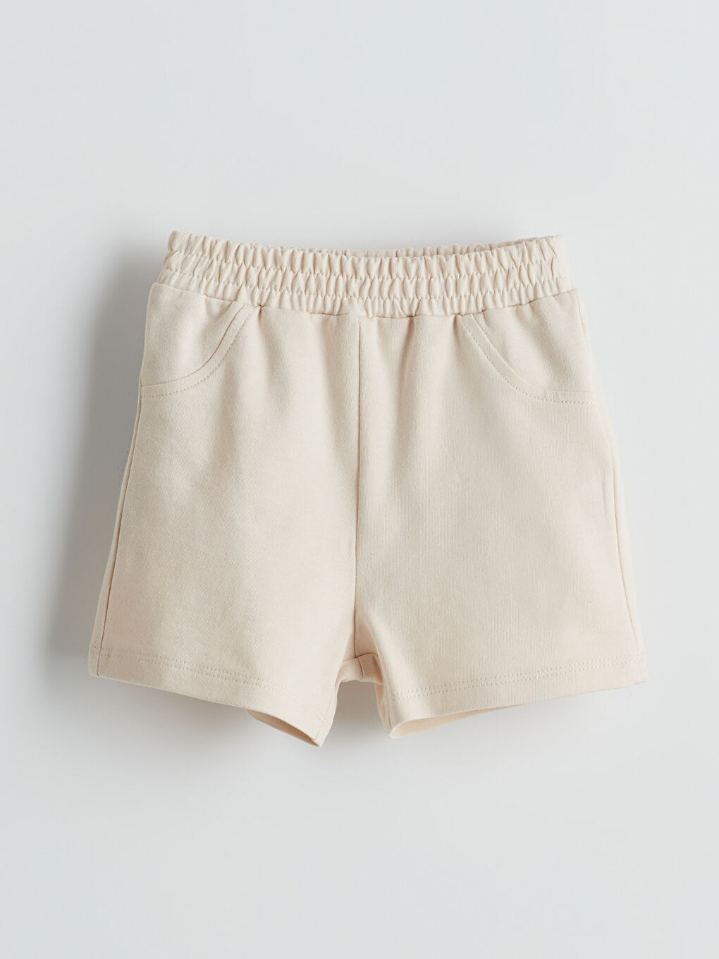 LCW baby Bej Beli Lastikli Basic Erkek Bebek Şort