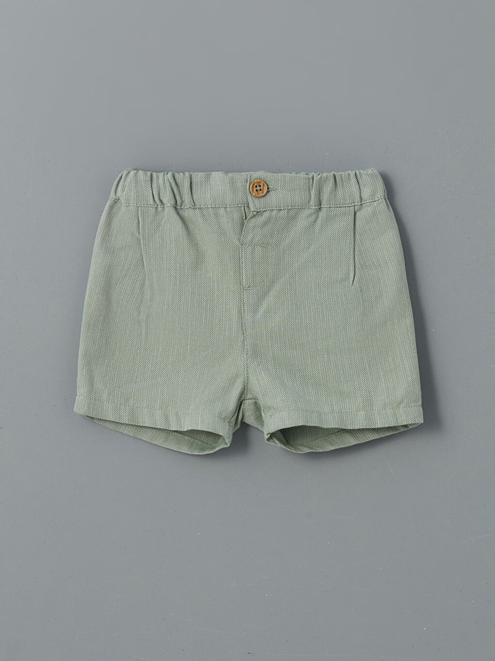 Yeşil Beli Lastikli Erkek Bebek Şort