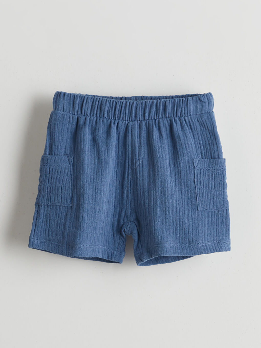 Mavi Beli Lastikli Basic Erkek Bebek Şort