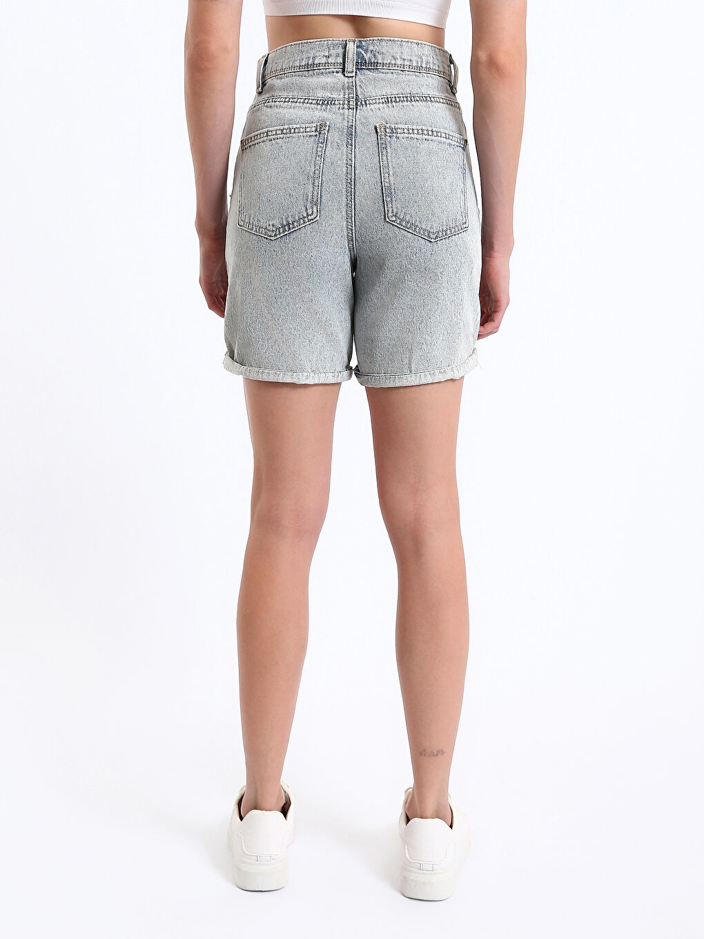 Short en Jean Coupe Régulière pour Femmes-4