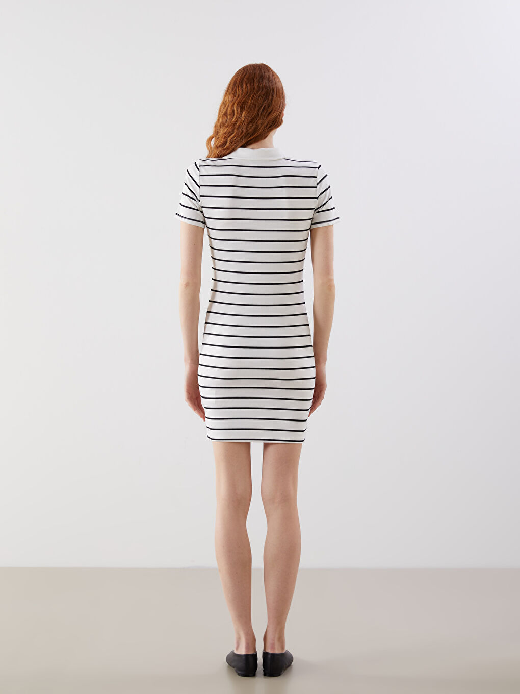 Polo Neck Striped Mini Dress -S5FS63Z8-LU7