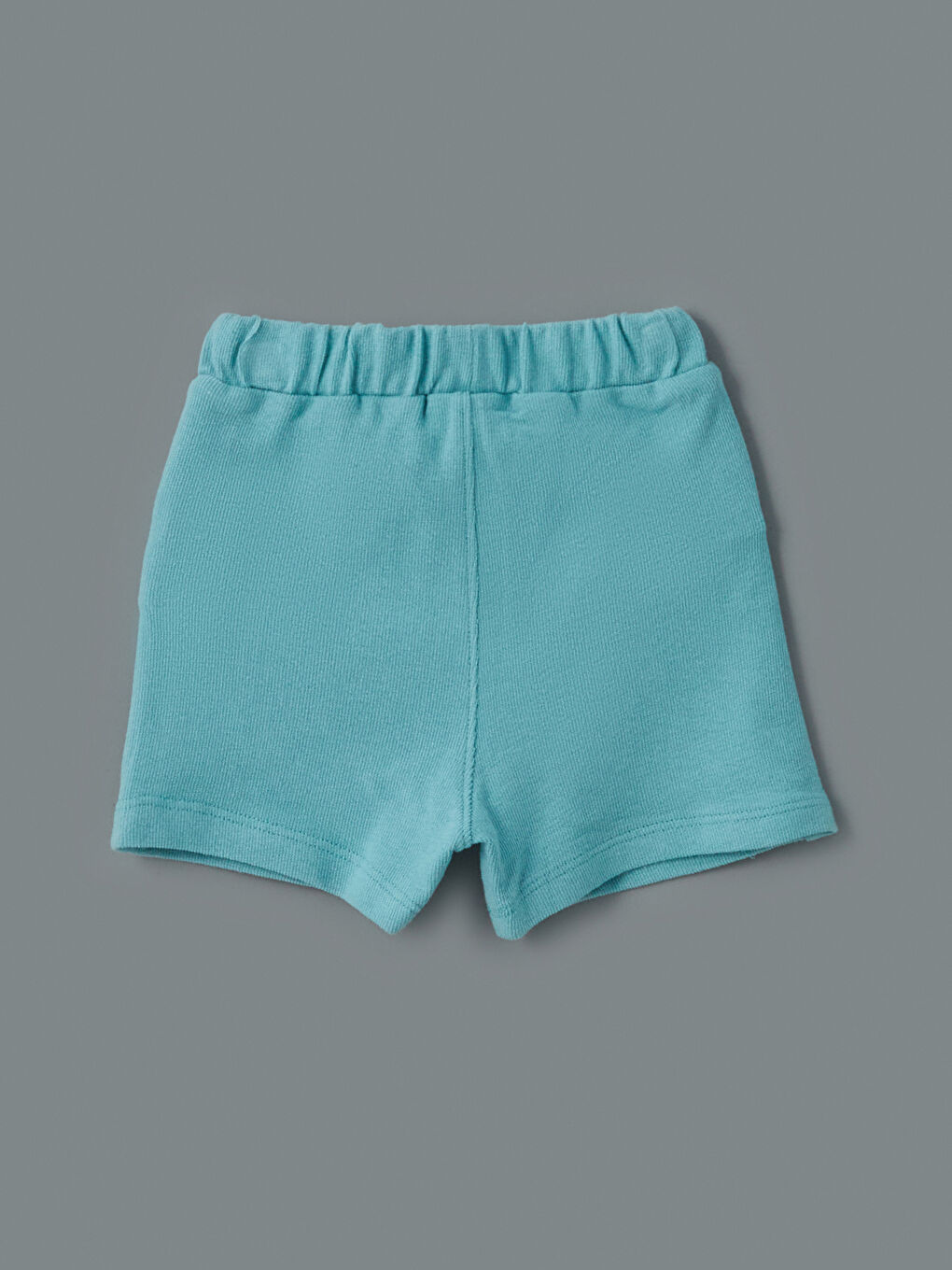Turkuaz Beli Lastikli Erkek Bebek Şort-1
