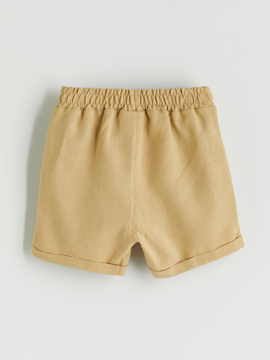 Bej Regular Fit Beli Lastikli Erkek Bebek Şort-1