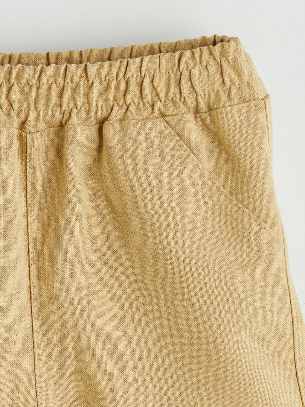 Bej Regular Fit Beli Lastikli Erkek Bebek Şort-2