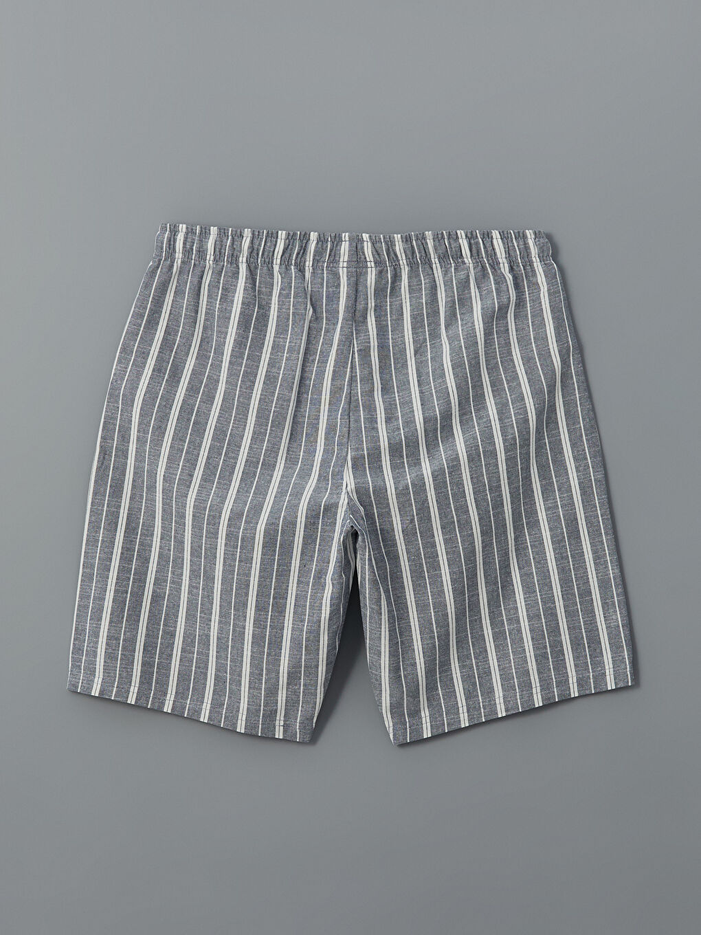 Lacivert Standart Kalıp Çizgili Erkek Pijama Alt Şort-1