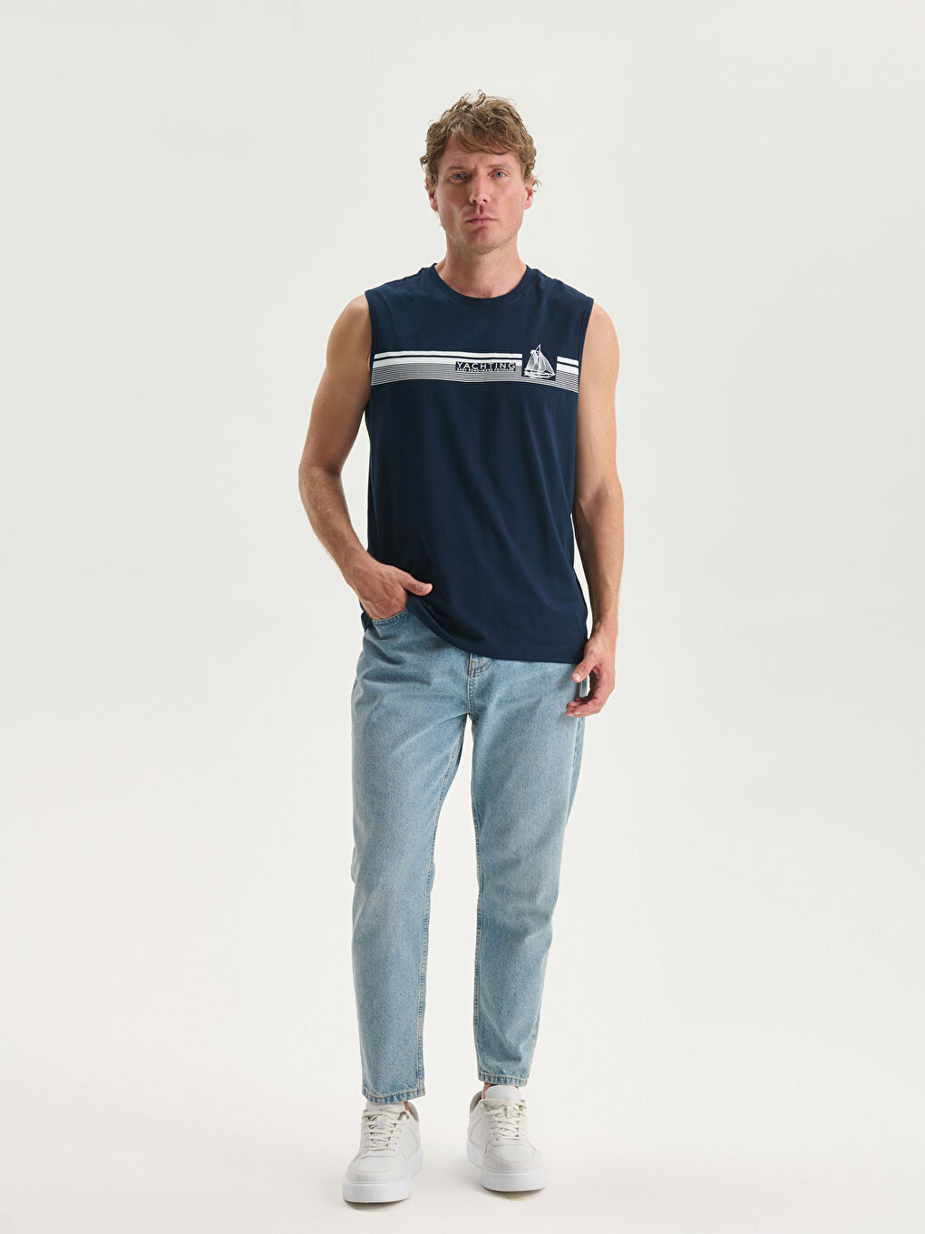 LCWAIKIKI Classic Rundhalsausschnitt Bedrucktes Ärmelloses T-Shirt für Herren -S5FT36Z8-DWP