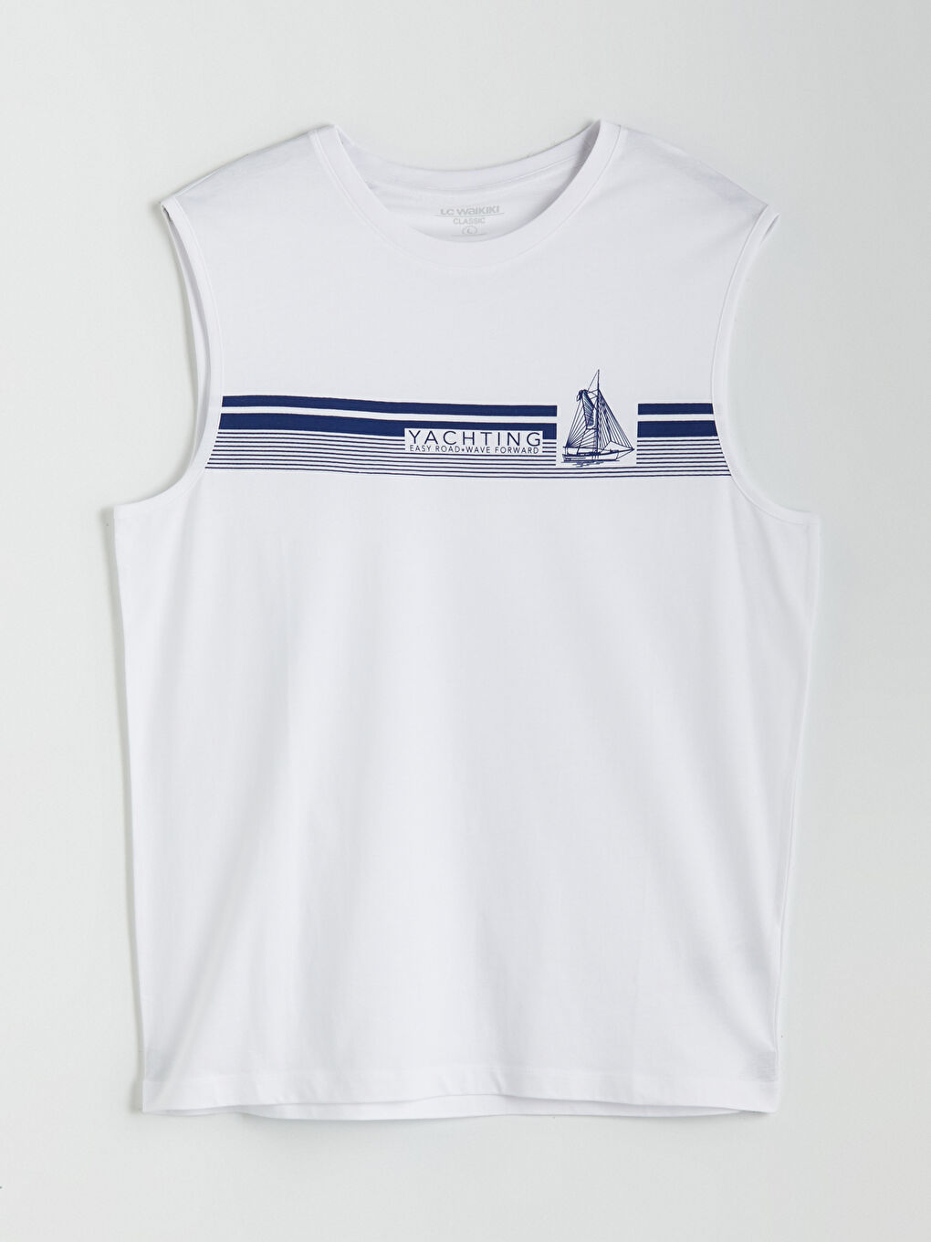 LCWAIKIKI Classic Αμάνικο Μπλουζάκι με Στρογγυλή Λαιμόκοψη και Εκτύπωση για Άνδρες -S5FT36Z8-Q6K
