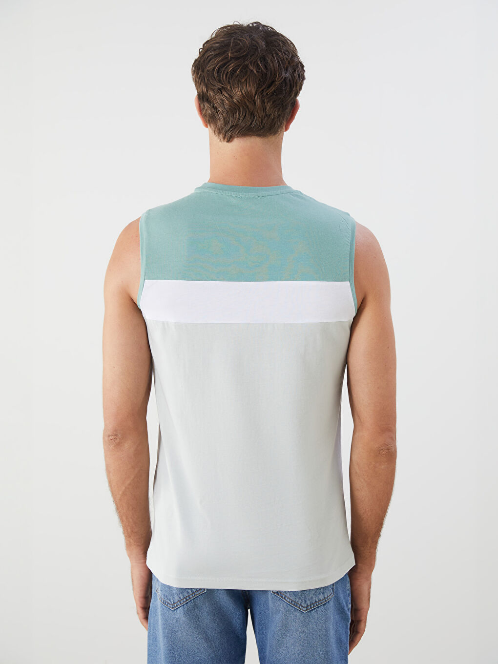 LC Waikiki Crew Neck Color Block Men's Sleeveless T-Shirt -S5FT38Z8-G5A