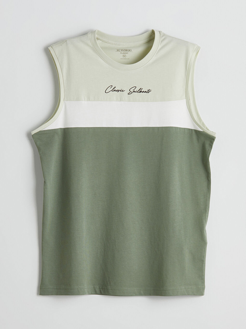 Crew Neck Color Block Men's Sleeveless T-Shirt -S5FT38Z8-YNY