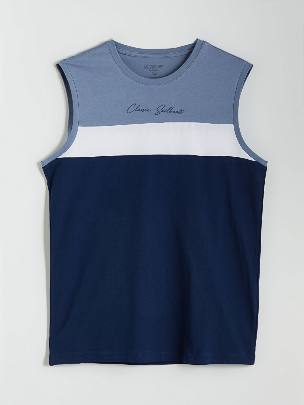Crew Neck Color Block Men's Sleeveless T-Shirt -S5FT38Z8-YZL