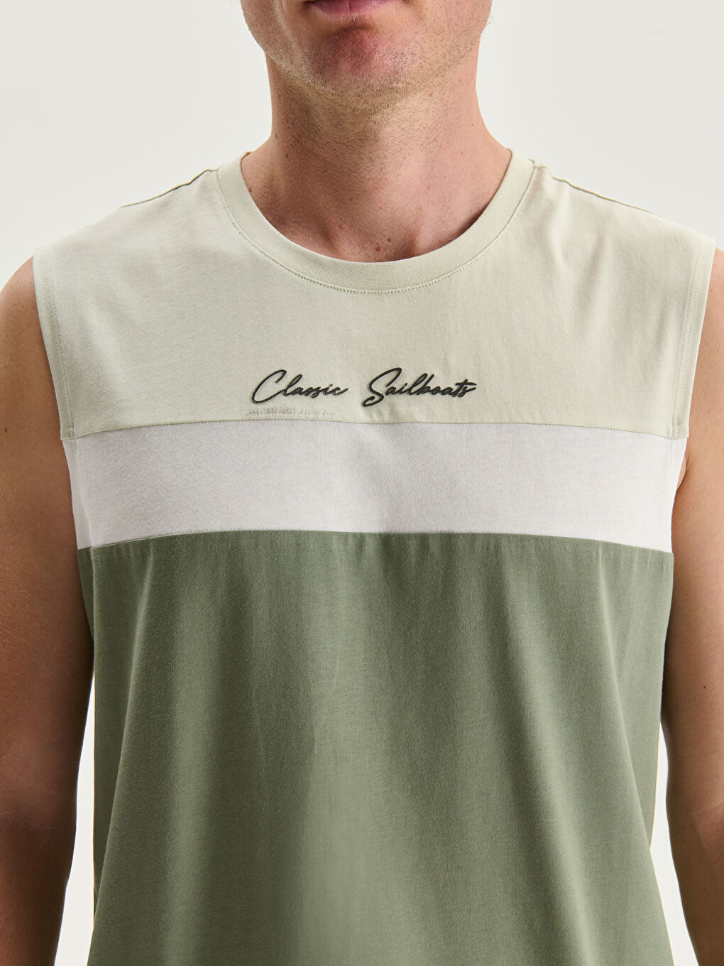 LC WAIKIKI Crew Neck Color Block Men's Sleeveless T-Shirt -S5FT38Z8-YNY