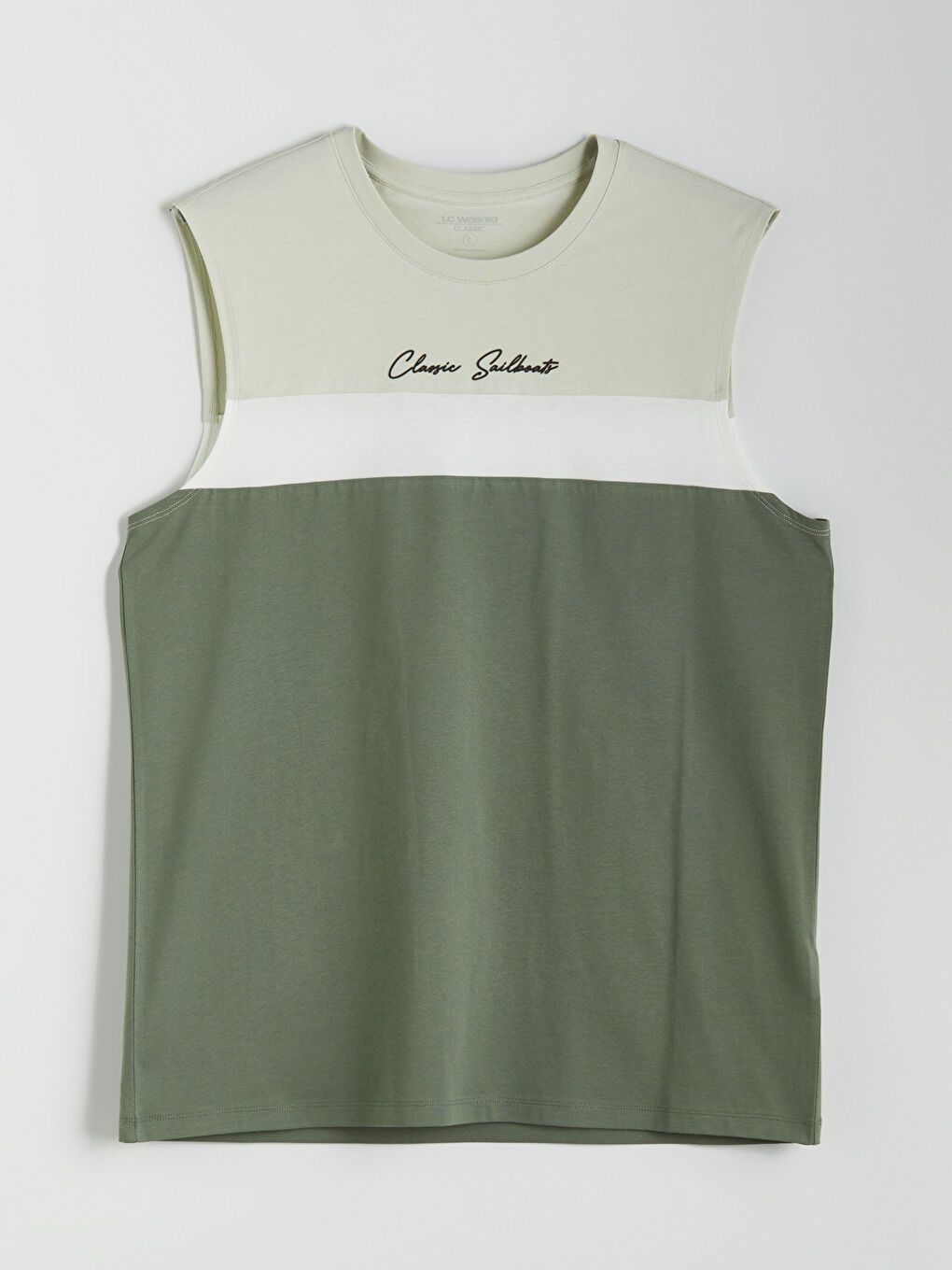 LC WAIKIKI Crew Neck Color Block Men's Sleeveless T-Shirt -S5FT38Z8-YNY